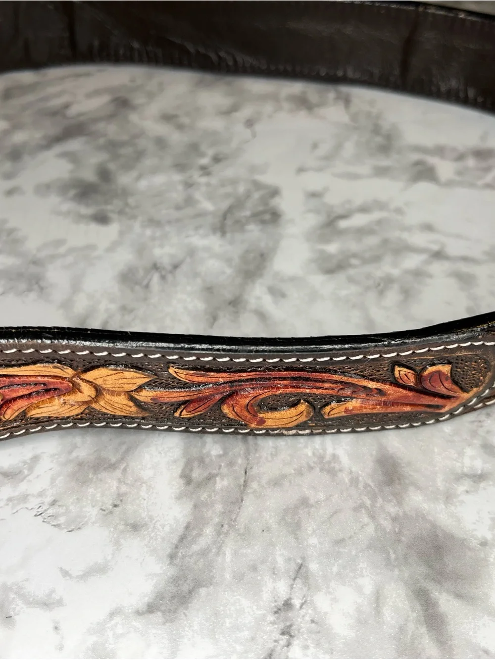 Hand Crafted Multicolor Beaded Leather Belt
